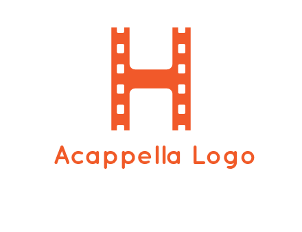 film reel forming letter h logo