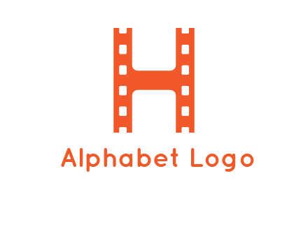 film reel forming letter h logo