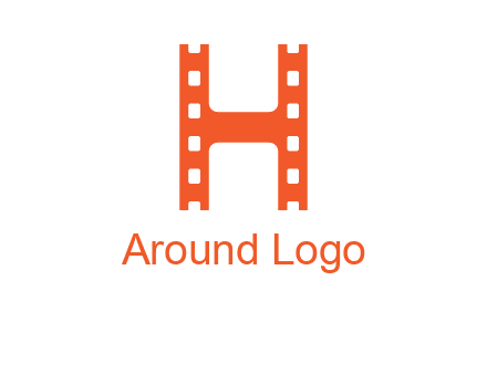 film reel forming letter h logo