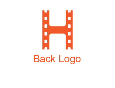 film reel forming letter h logo