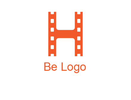 film reel forming letter h logo