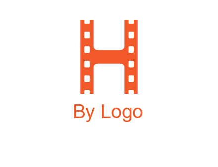 film reel forming letter h logo