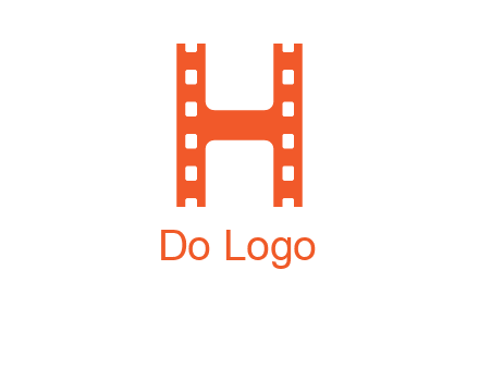 film reel forming letter h logo