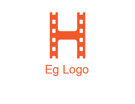 film reel forming letter h logo
