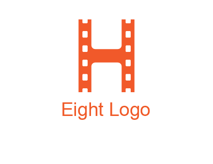 film reel forming letter h logo