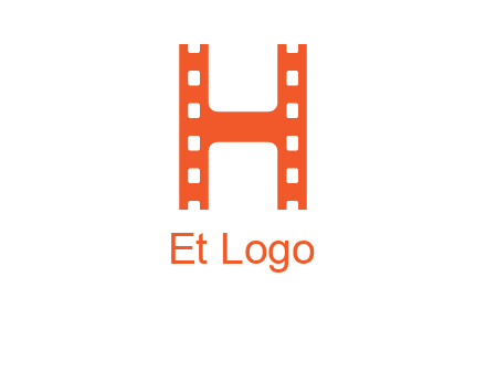 film reel forming letter h logo