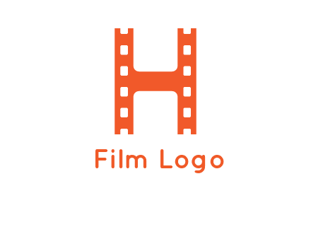 film reel forming letter h logo