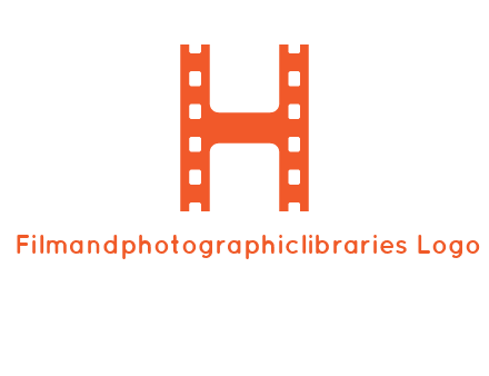 film reel forming letter h logo