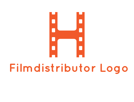 film reel forming letter h logo