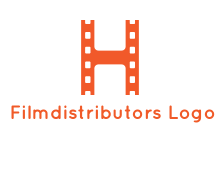 film reel forming letter h logo