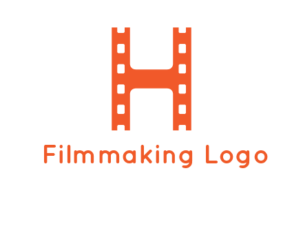 film reel forming letter h logo