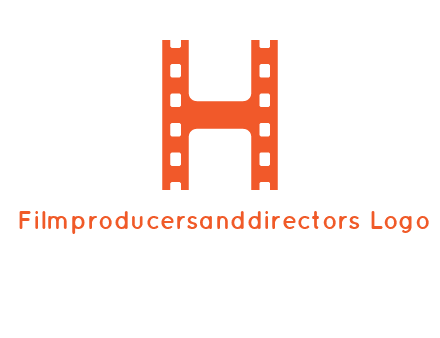 film reel forming letter h logo