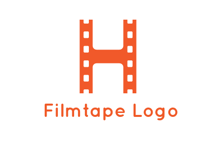 film reel forming letter h logo