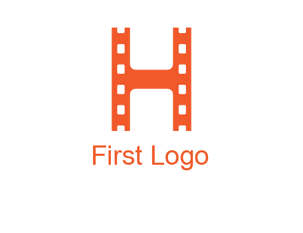 film reel forming letter h logo