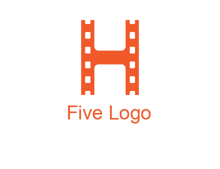 film reel forming letter h logo