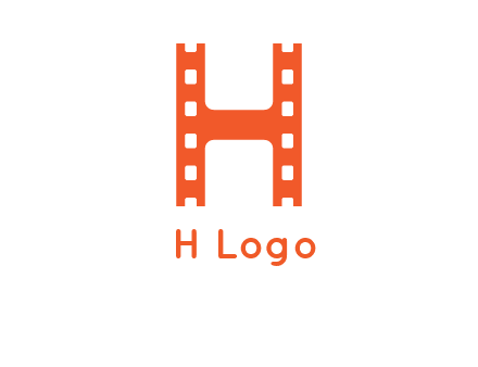 film reel forming letter h logo