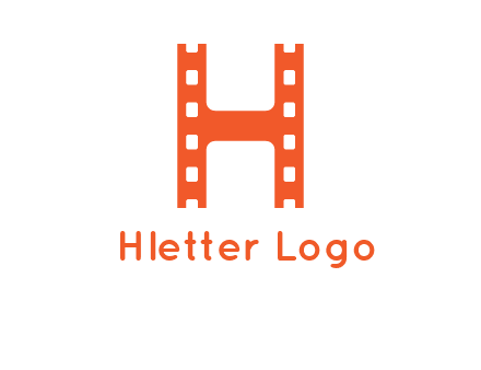 film reel forming letter h logo