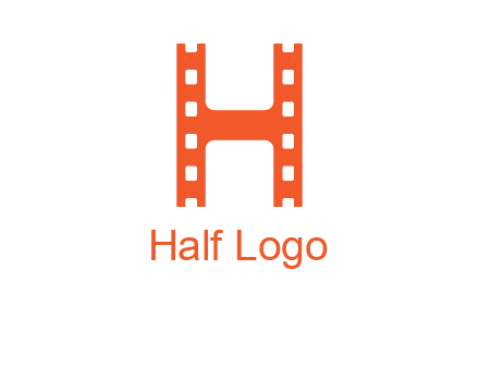 film reel forming letter h logo