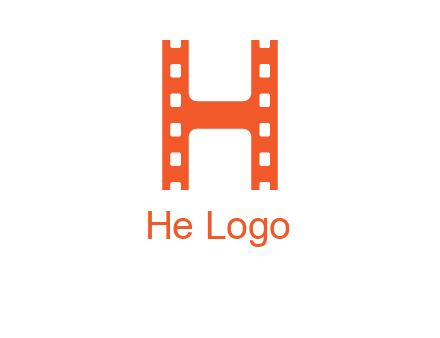 film reel forming letter h logo