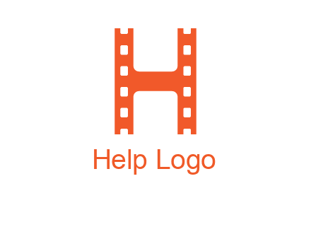 film reel forming letter h logo