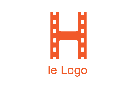 film reel forming letter h logo