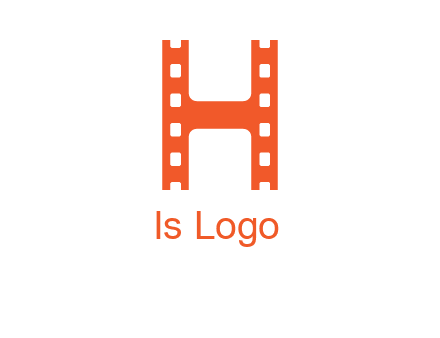 film reel forming letter h logo