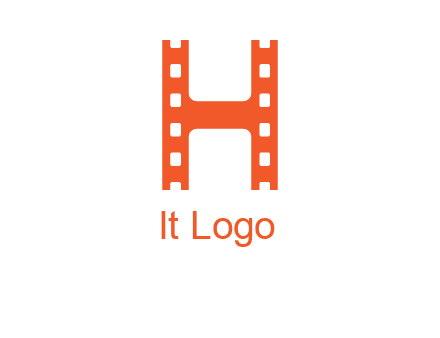 film reel forming letter h logo