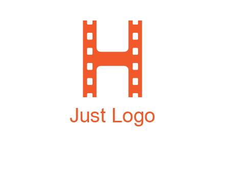 film reel forming letter h logo