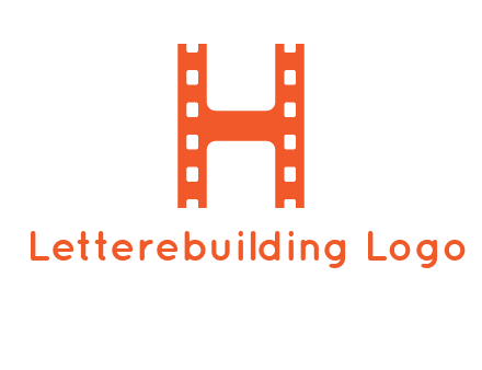 film reel forming letter h logo
