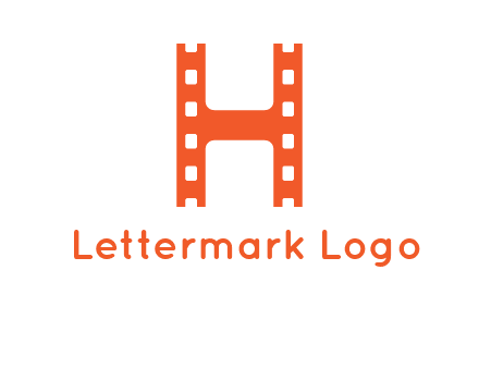 film reel forming letter h logo