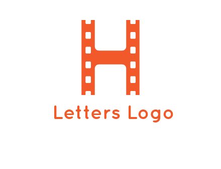 film reel forming letter h logo