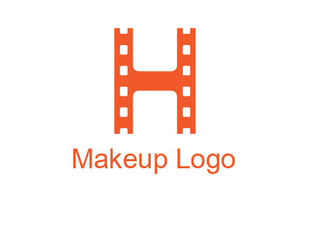 film reel forming letter h logo