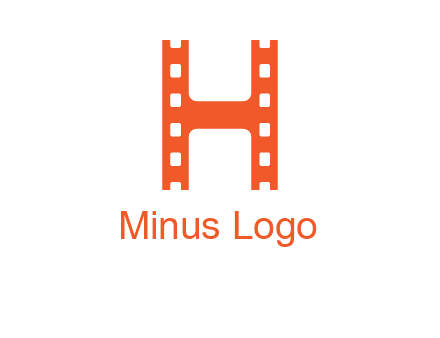 film reel forming letter h logo
