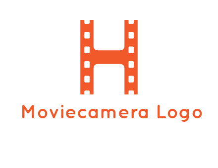 film reel forming letter h logo