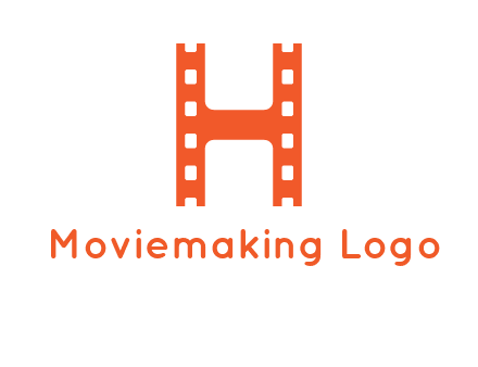 film reel forming letter h logo