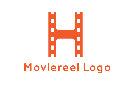 film reel forming letter h logo