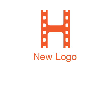 film reel forming letter h logo