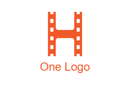film reel forming letter h logo