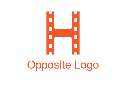 film reel forming letter h logo