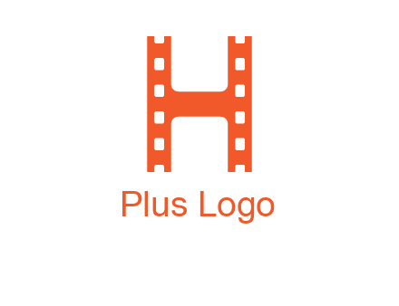 film reel forming letter h logo