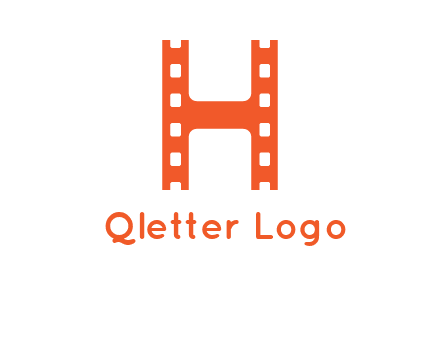 film reel forming letter h logo