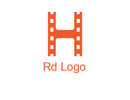 film reel forming letter h logo