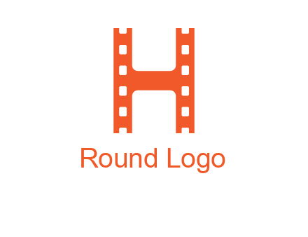 film reel forming letter h logo