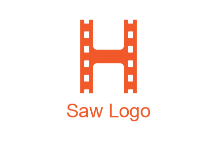 film reel forming letter h logo