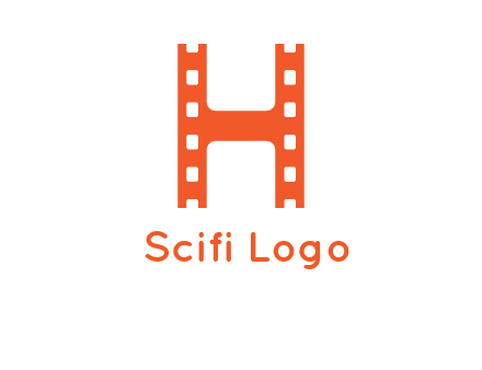 film reel forming letter h logo