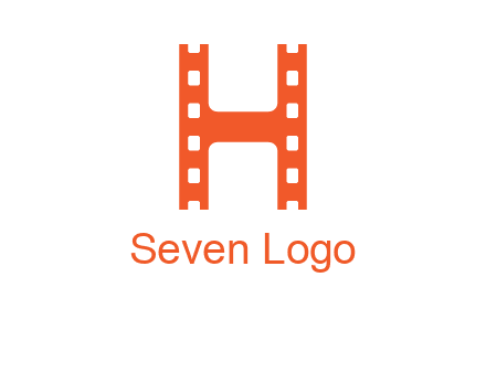 film reel forming letter h logo