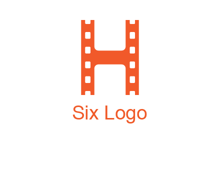 film reel forming letter h logo