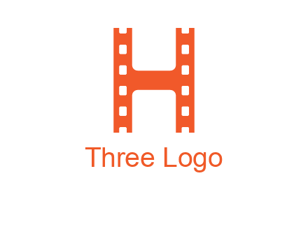 film reel forming letter h logo