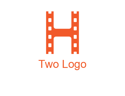 film reel forming letter h logo