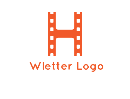 film reel forming letter h logo